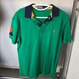 Green snap neck Polo shirt